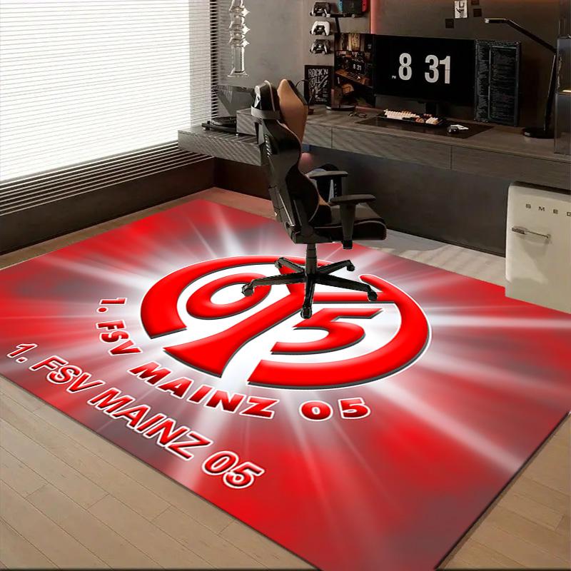 1PC Mainz Football Crest Floor Mat for Living Room, Game Rooms, Office, Bedroom, Office Floor Mat Playful Design, Christmas Fan Gifts
