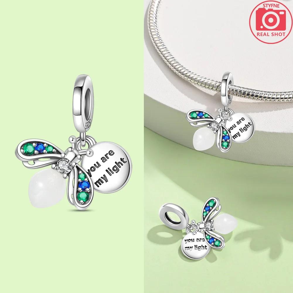 Exquisite Animal Firefly Blue Bow Dolphin Beads Fit Bracelet Charms Copper Original Jewelry Making Women Anniversary Gifts