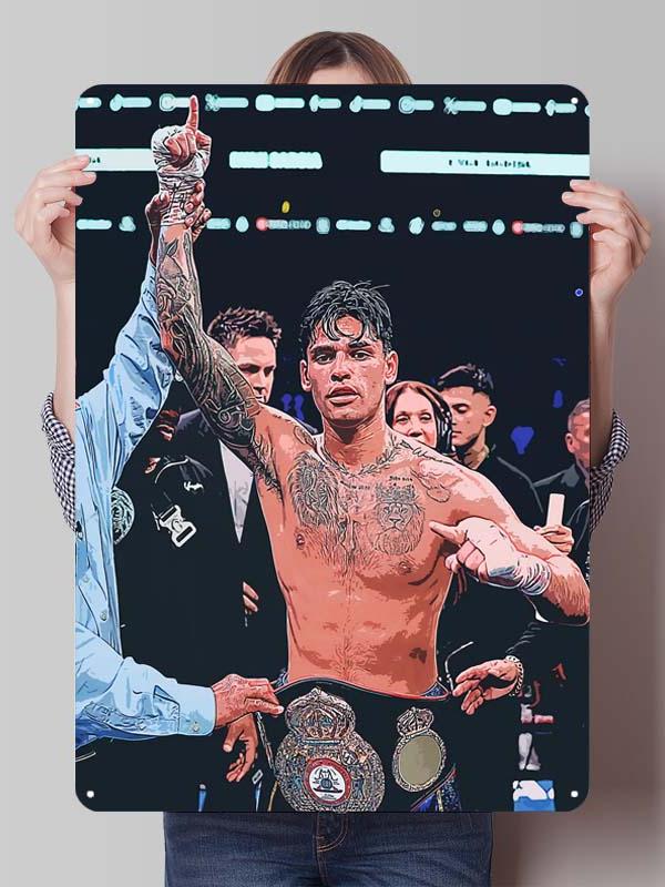 Ryan Garcia Boxer Metal Signs Aesthetic Room Decor Men Custom Boxing Poster Tin Plates for Man Cave Wall Art Vintage Metal Plate