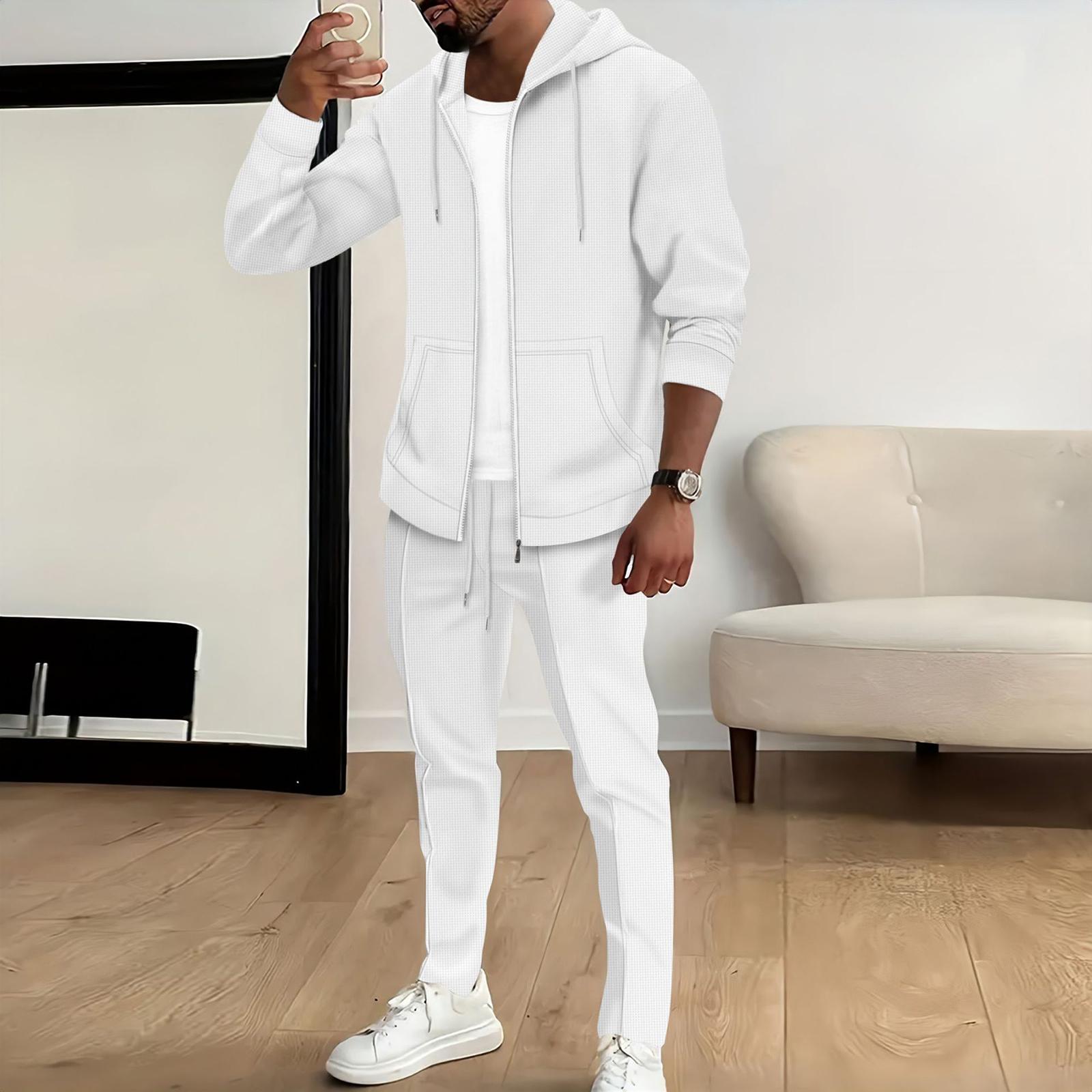 

Мужской Повседневный Вязаный Кардиган На Молнии Комплект Свитеров XL белый