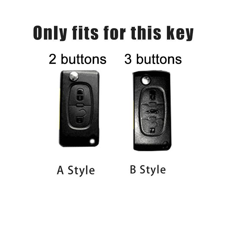 2026 Hot Car Sticker Zinc Alloy Leather Car Key Case Cover Holder Shell for Peugeot 107 207 307 307S 308 407 607 807 3008 5008 K