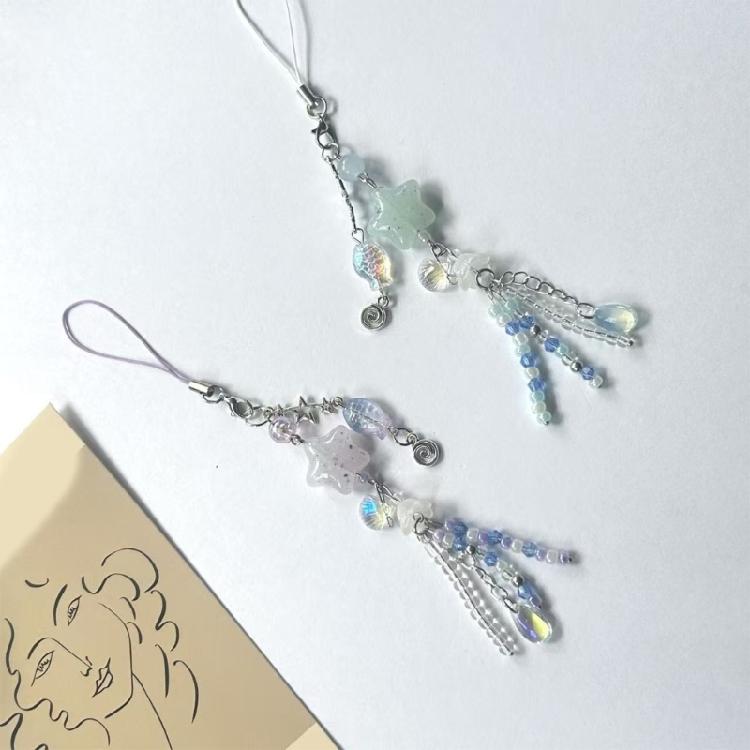 Multipurpose Artistics Beaded Phone Charm with Jellyfish Accent Accessory for School Work or Leisure Stylish Outfits