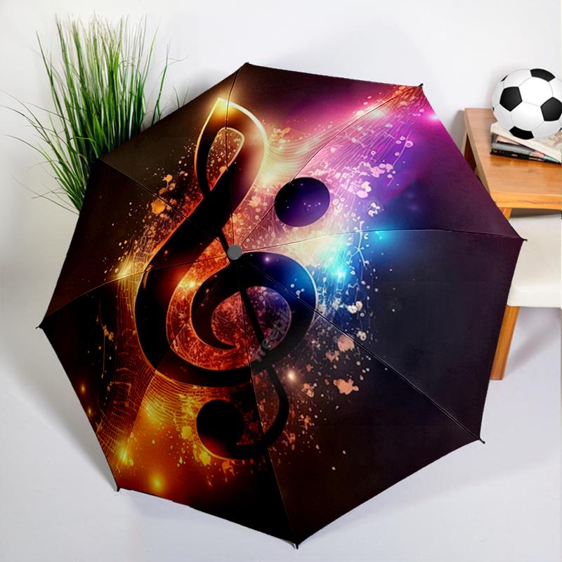 Bunter Musiknoten-Regenschirm, Automatisches Öffnen/Schließen, Stabiler Eisenrahmen & 8-Rippen-Struktur, Regenschirm für Damen & Herren, Weihnachtsgeschenke