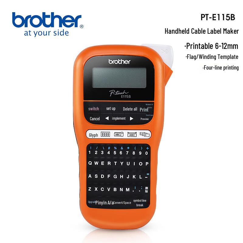 Brother PT-E115B Portable Handheld Label Printer