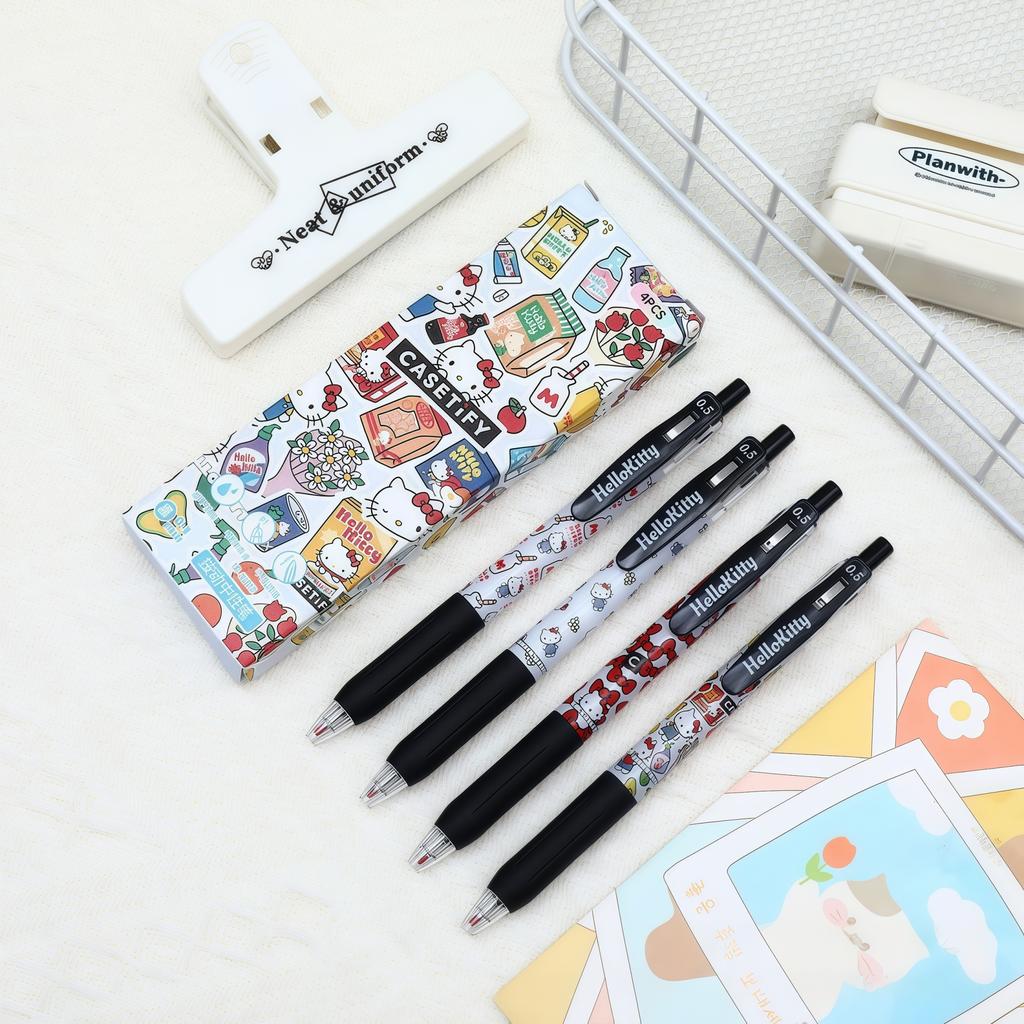 4Pcs New Sanrio Latest Series Limited Gel Pen Cartoon Quick Dry Pen Black 0.5Mm Student Stationery Office Supplies