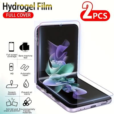 2 vnt. lenkta minkšta hidrogelinė plėvelė, skirta Samsung Galaxy Z Flip4 5G 3 Z Flip3 Flip 3 ekrano apsauga ne stiklinė Samsungs Z Flip5 Flip 5 4 ZFlip5