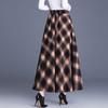 Tooxika New Oversized Woolen Half Skirt For Women With High Waisted Contrasting Plaid Hem Skirt