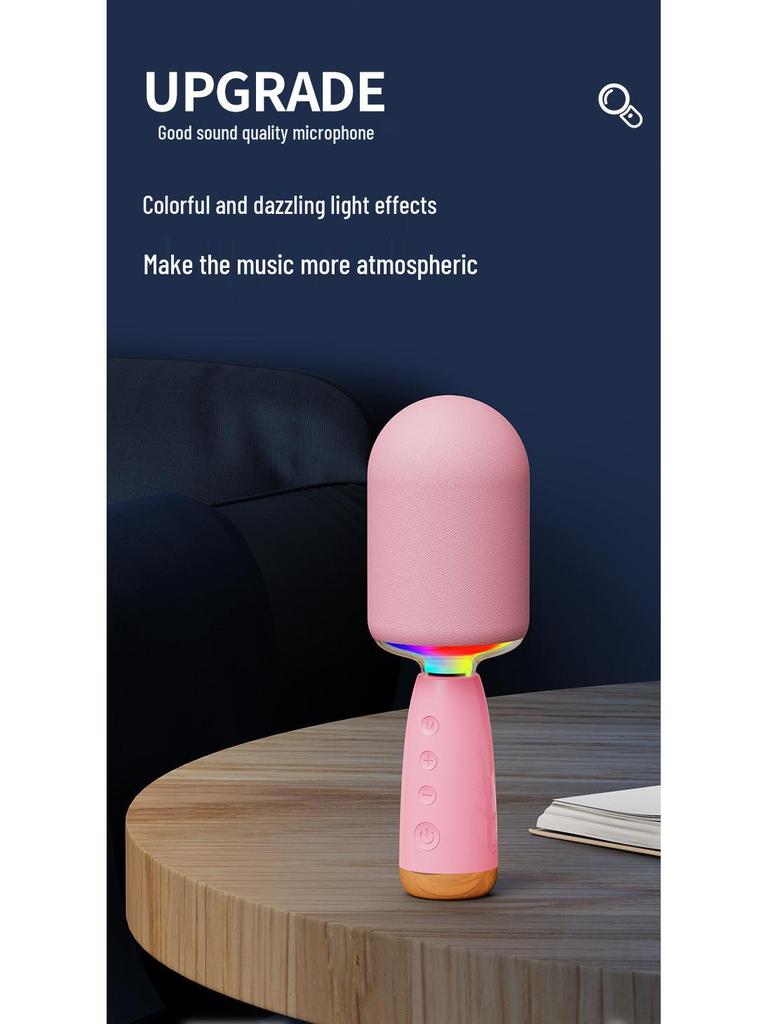 Wireless Bluetooth Microphone Speaker for Home Karaoke and Kids' Entertainment