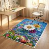 Floral Garden Art Theme Soft Crystal Velvet Rug Custom Name & Text Print Non Slip Floor Rug for Bedroom Living Room
