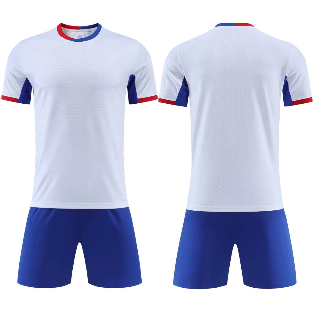 2025 Großhandel Kinder-Fußballtrikot-Set, Grundschul-Fußball-Trainingsshirt, bedrucktes Wettkampftrikot für Jungen und Mädchen