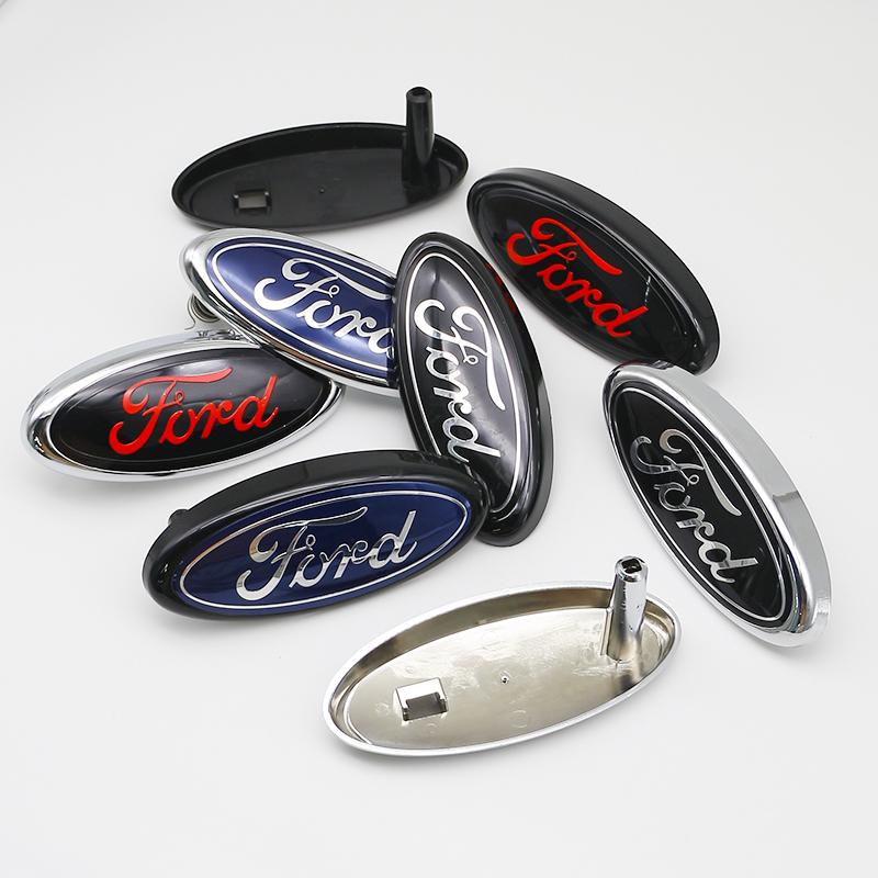Ford 14,5 cm Auto Voorhoofd Motorkap Logo Achterkofferbak Badge Sticker Voor Mondeo Focus Fusion MK2 MK4 F150 Auto Embleem Styling