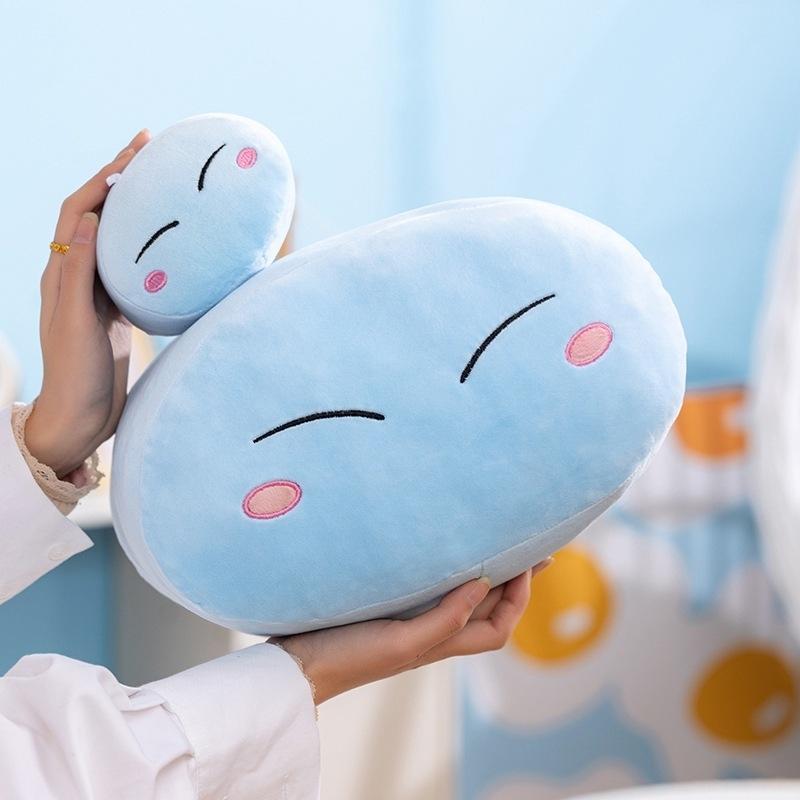Cute Slime Plush Pillow Soft Squishy Round Expression Cushion Bun Stuffed Toy For Kids And Teens Bedroom Sofa Desk Birthday Gift