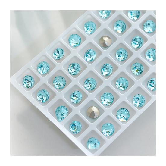 

Pair 3D Rhinestone Nail Art Sea Blue Charm Light Geometric Faux Crystal Nail Design Jewelry E