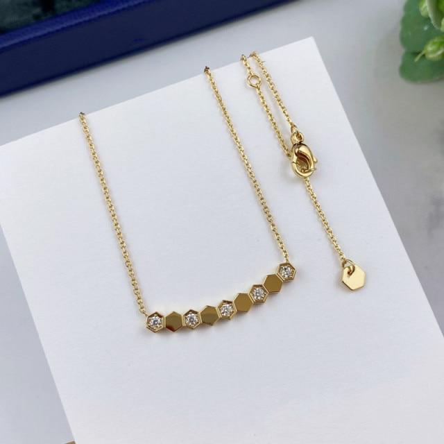 Classic High Jewelry 925 Sterling Silver Honeycomb Necklace Ladies Love Nest Pendant Luxury Fashion Brand Wedding Gift