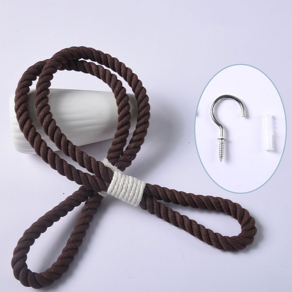 Set Of 4 Handwoven Cotton Rope Curtain Holdbacks With Simple Modern Curtain Ties For Living Room Or Bedroom Use