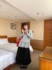 Korean-Style Polka Dot Ruched Long Sleeve T-Shirt – Autumn/Winter Slimming Casual Top