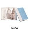 Custom Logo New Book Shaped Velvet Jewelry Box With Mirror Multi-functional Jewelry Storage Case for Gift & Daily Use
