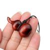 Retro Rosewood Gourd Pendant Necklace - Unisex Literary Design