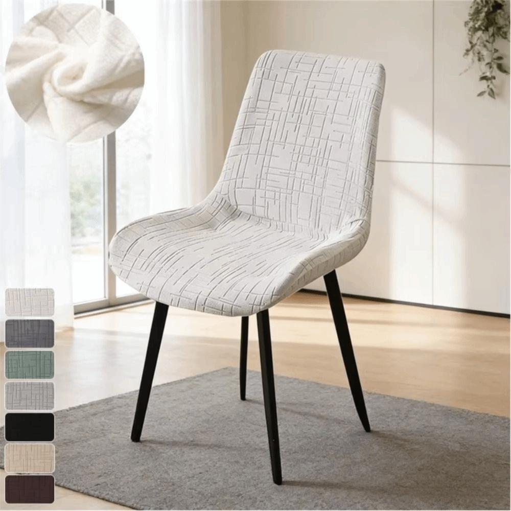 Jacquard Pattern Bar Chair Cover Geometric Texture Shell Chair Slipcover  Dining Room Use