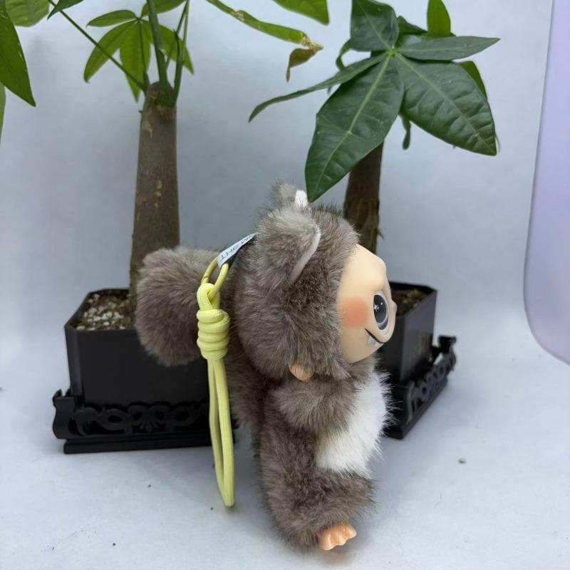 Die Monster Zimomo Braun Eichhörnchen Labubu Anime Figur Plüschpuppen Vinyl Anhänger Puppe Rucksack Anhänger Dekoration Plüsch Kinder Geschenk Repliken