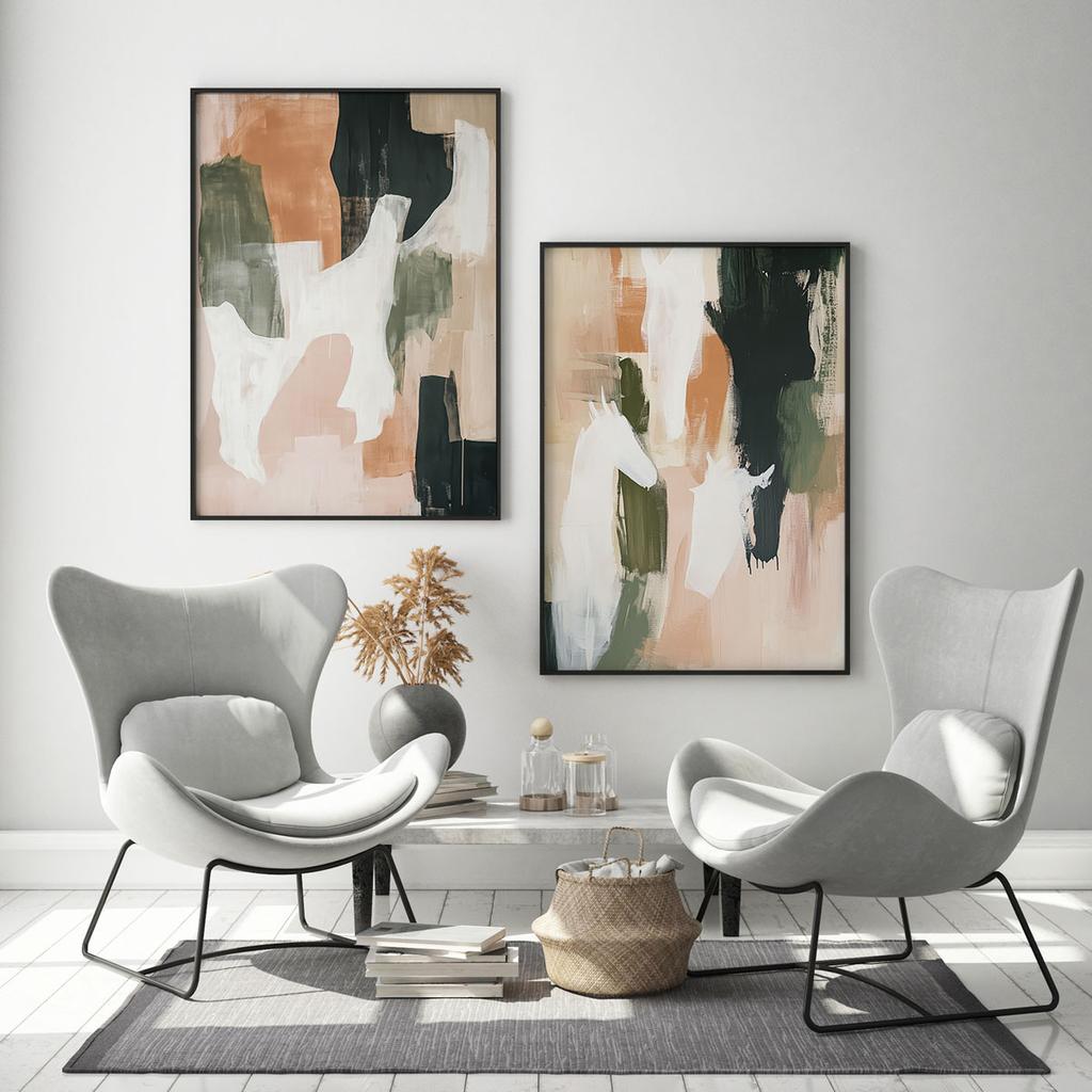 Zestaw dwóch plakatów pastele obrazy