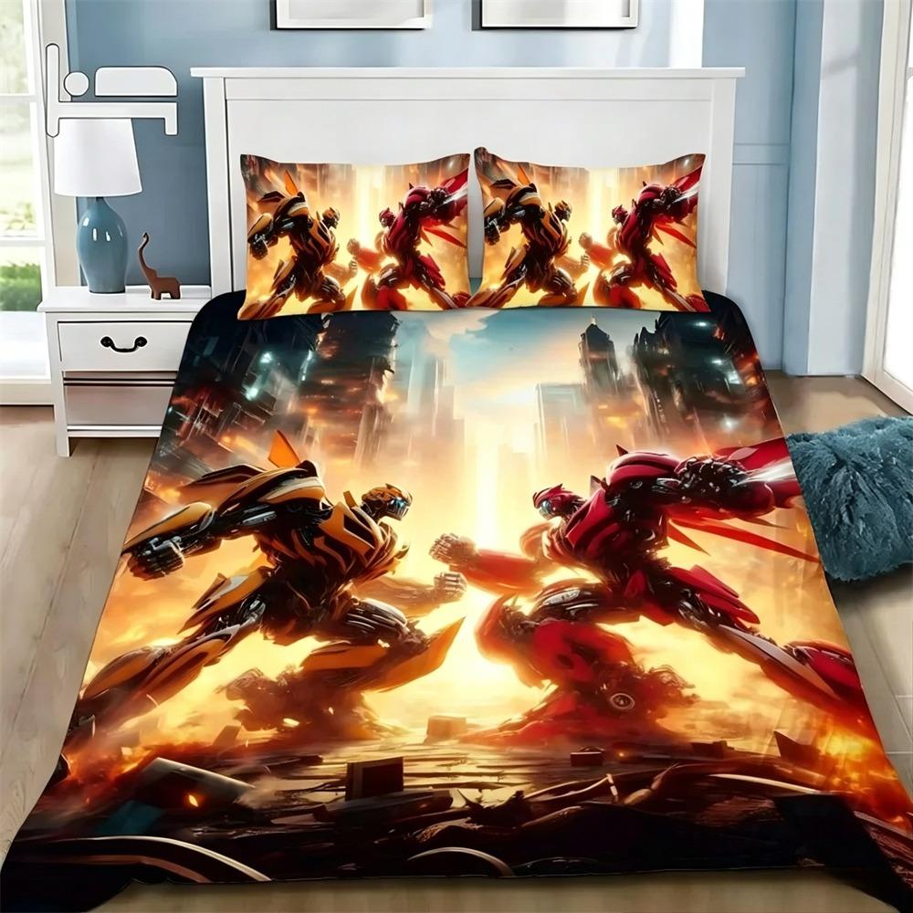 Duvet Cover Pillowcase Bedding Set Anime Transformers Autobot Adult BoyGirl Bedroom Decoration Children Single Double Large Size