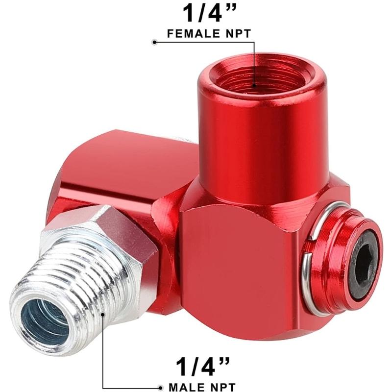 4Lots Aluminum Pneumatic Swivels Joints 360 Degree Rotation Connector For Industrial And Home Plumbing