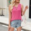 Women's Fashion Casual Short Sleeve Basic Texture Color U Neck T-shirt Vest Top