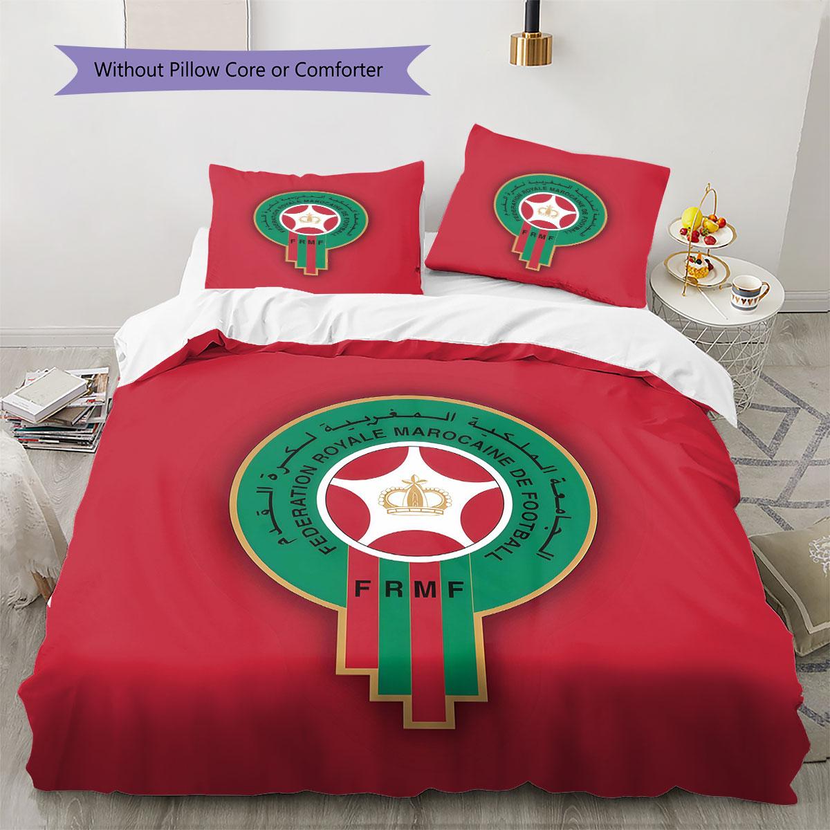 

MoroccanRoyalFC Pattern Bedding Quilt Set Quilt Cover Pillowcase Home Decoration Birthday Gift (1 * duvet cover + 2 * pillowcase, without core) 135x200cm