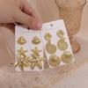 3 Pairs Gold Dangle Earring Bohemian Ear Studs Vintage Ocean Style Earrings  Women Accessories