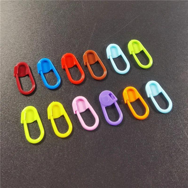 50-500pcs Mix Color Plastic Resin Small Clip Locking Stitch Markers Crochet Latch Knitting Tools Needle Clip Hook Sewing Tool