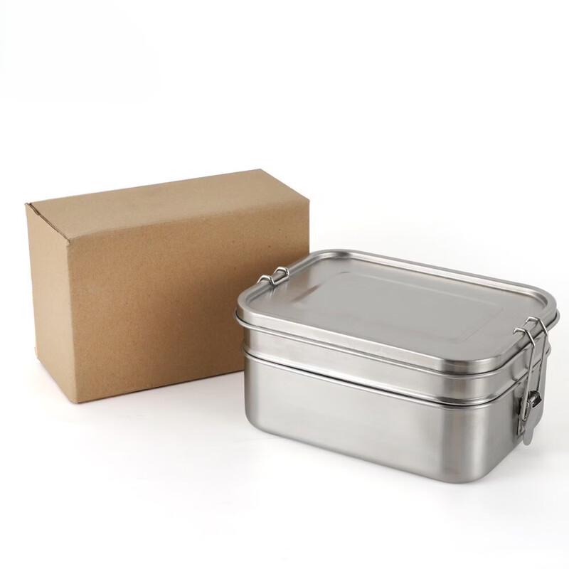 ZISIZ 304 Stainless Steel Double-Layer Sealed Lunch Box, 1960ml