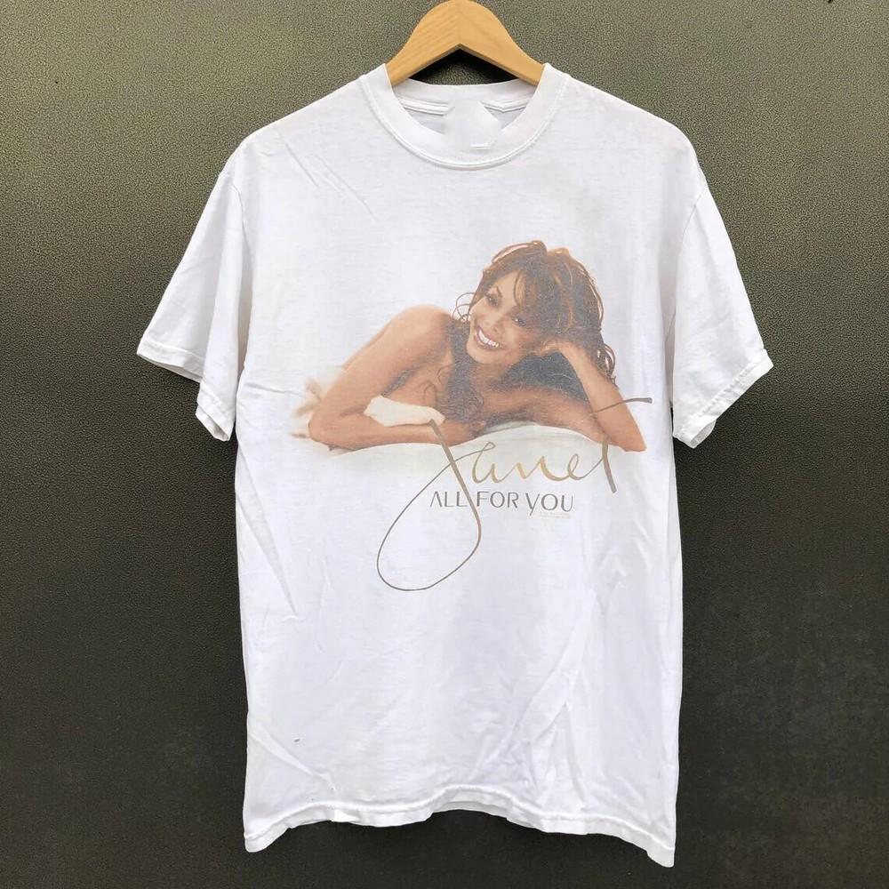 Janet Jackson All For You World Tour WHite Unisex Tshirt Unisex T-Shirt L