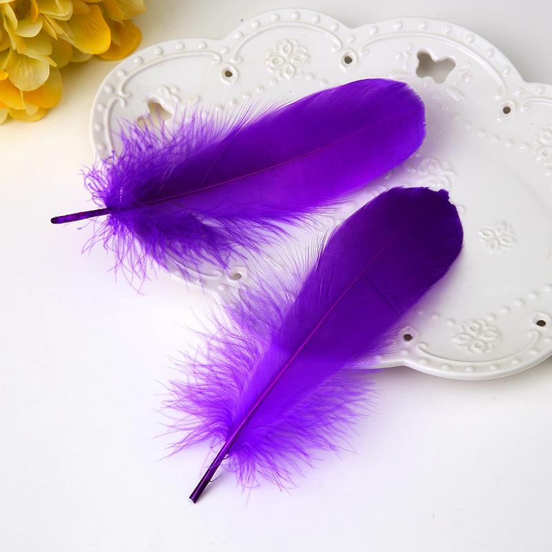 50Pcs Color Full Soft Big Floating Feather Goose Feather Diy Color Feather Headdress Craft Decorative Material