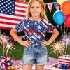 Girls Short Sleeve T Shirt Floral Print Lightweight Casual Tee Top Comfortable Fit Soft Fabric