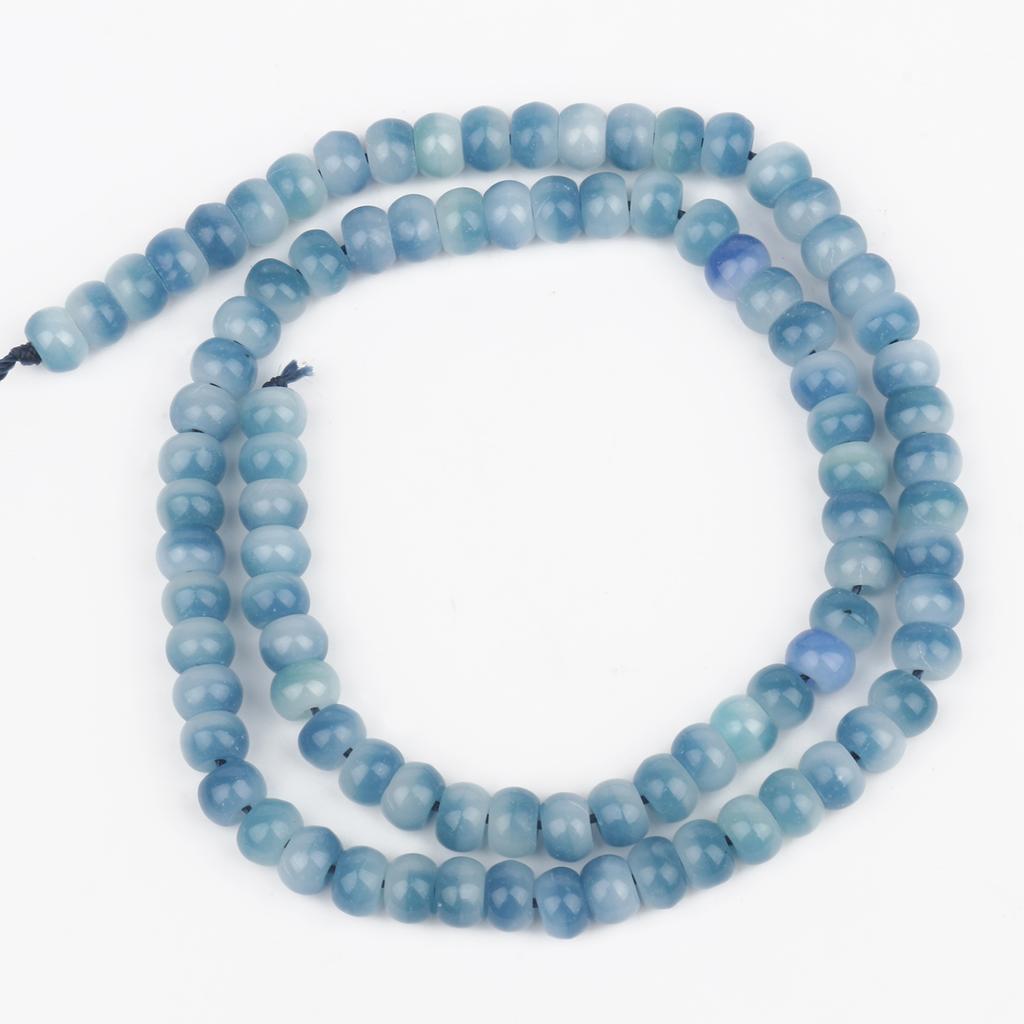 4x6mm 1pcs Natural Stone Beads Gradient Color Jades Chalcedony Abacus Loose Rondelle Beads For Jewelry Making DIY Earrings Bracelet