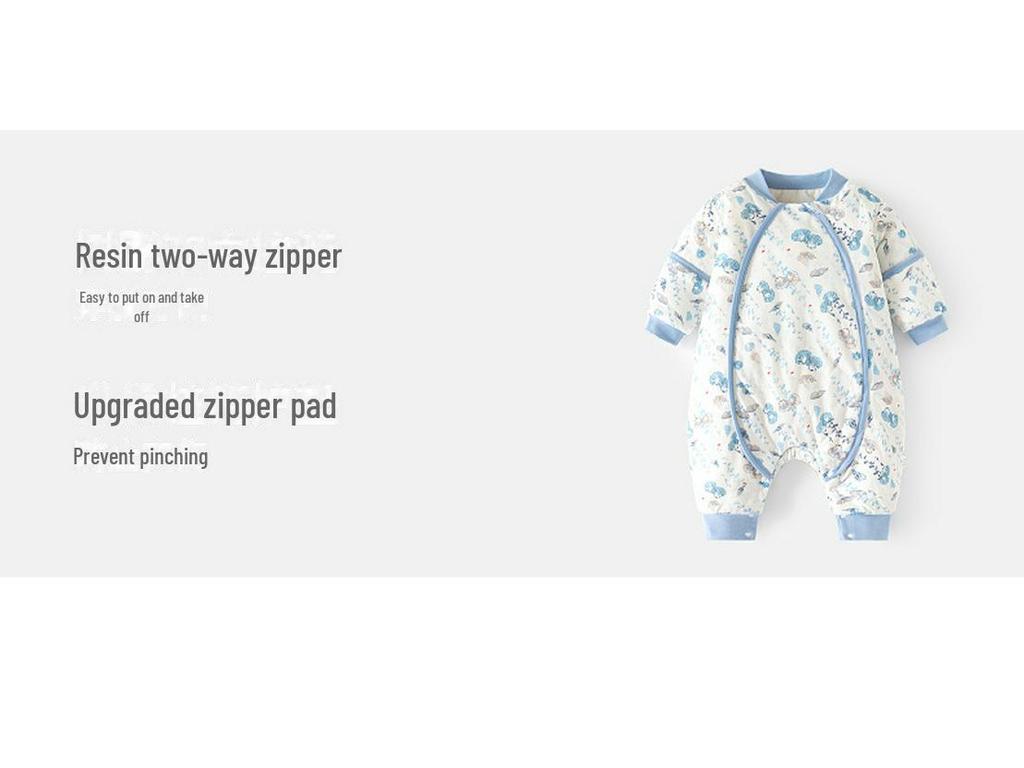 Newborn Anti-Kick Split Leg Sleeping Bag - Thick, Padded, and Zippered for Autumn and Winter