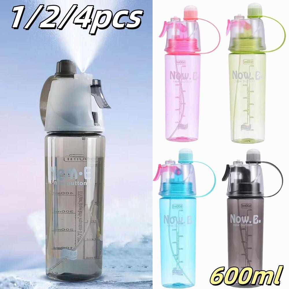 1/2/4pcs 600ml Sports Water Bottle Can Drink Spray Water Bottle Portable Leakproof For Travel Climbing Outdoor Gym Sport Bottles 1