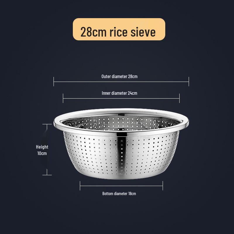 Stainless Steel Double Layer Kitchen Colander and Rice Washer