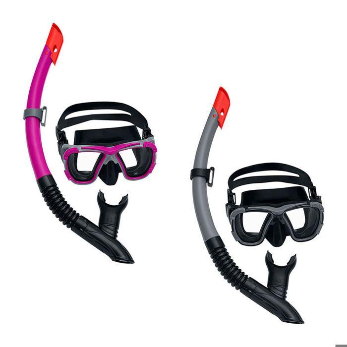 Sett med maske og snorkel - Bestway - 24021 - Assortert farge - UV-beskyttelse - Lekkasjesikkert