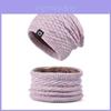 Conjunto de Gorro e Cachecol de Tricô para Mulheres com Forro de Lã para Calor no Inverno ao Ar Livre