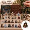Christmas Advent Calendar with Ornaments - Countdown Gift in Acrylic Display Box for Holiday Decoration
