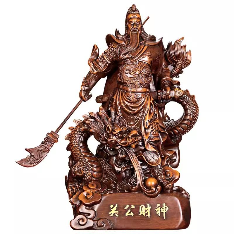 Statua di Guan Gong per Decorazione Domestica, Artigianato Buddista in Resina, Statua di Buddha, Regalo di Wu Caishen per Inaugurazione Negozio
