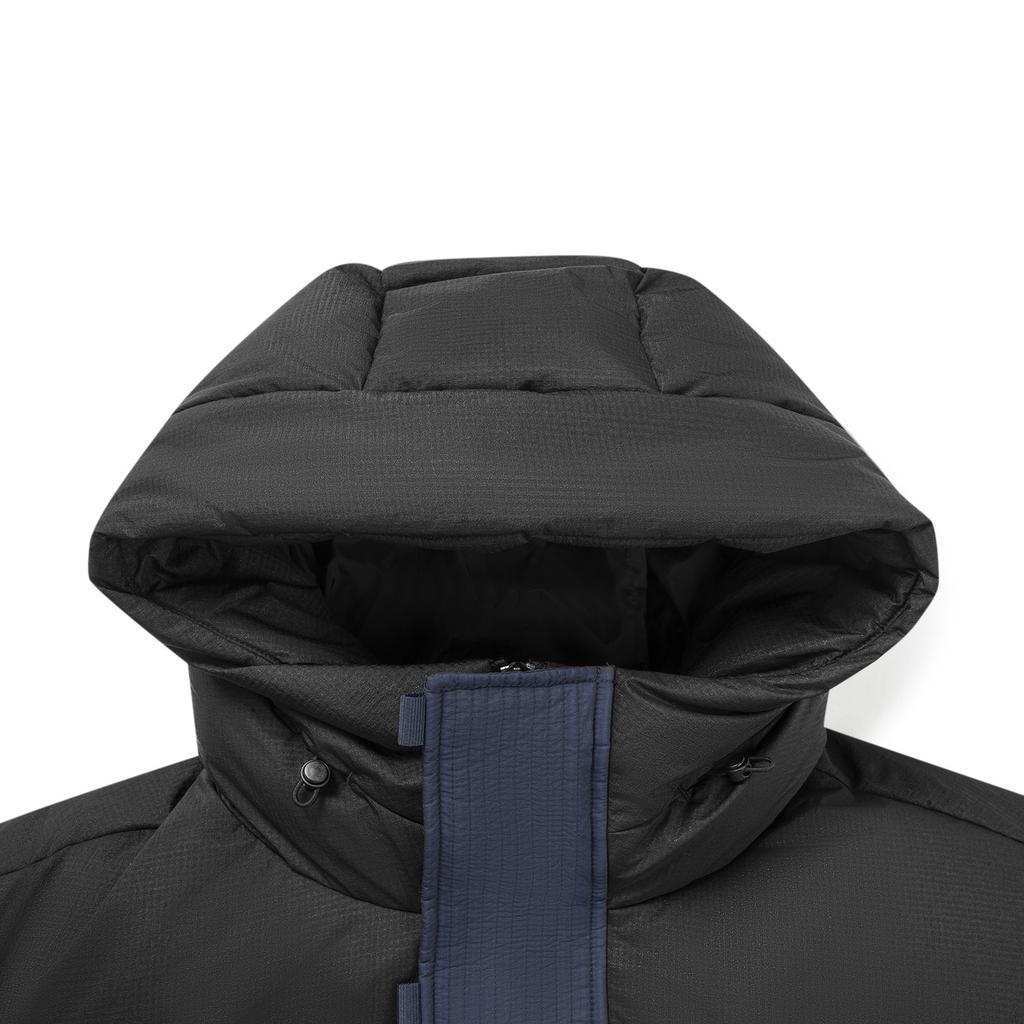 Li-Ning Sports Lifestyle Series Minimalist Color-Block Zipper Letter Hooded Versatile Down Jacket Unisex outerwear AYMV435-5