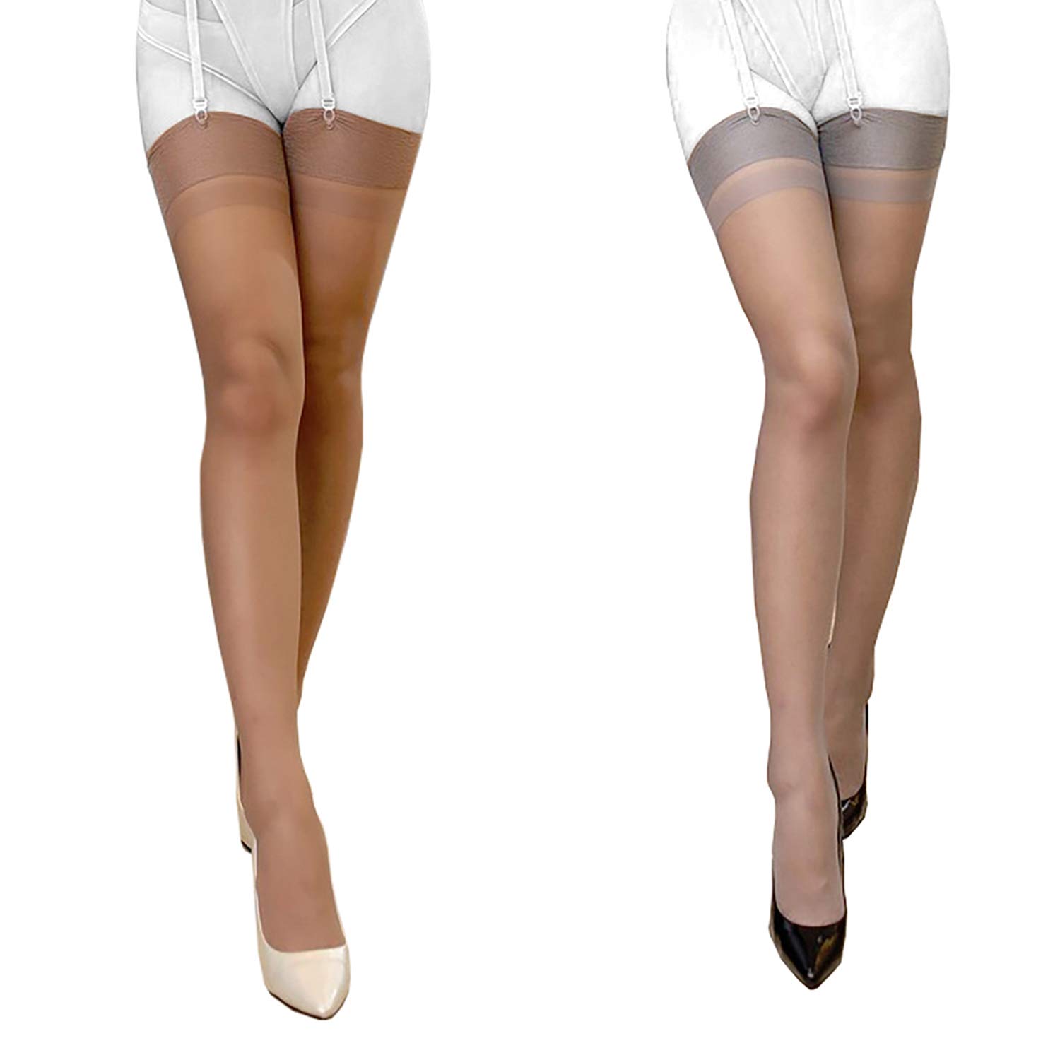 

Чулки с задним швом на подвязках, 15 ден [M s Life], Чулки, Колготки, Носки, (Коричневый / серый)