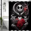 Halloween Scary Doll Rose Shower Curtain, Bathroom Decorative Shower Curtain, Waterproof Shower Curtain With Hooks