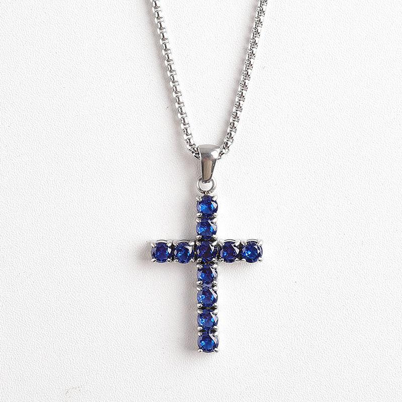 Europäische und Amerikanische Diamantbesetzte Kreuz-Anhänger Halskette, Hochwertige Halskette, Personalisierter Schmuck 2026