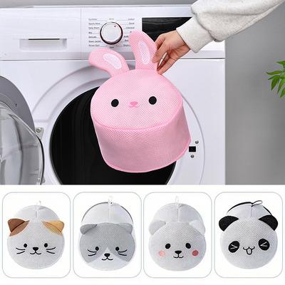 Cute Rabbit Laundry Bag Anti-Deformation Mesh Washing Pouch For Bras, Underwear, Lingerie Machine-Wash Special Home Travel Use