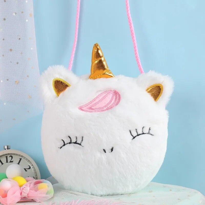 Fashion Children Girls Shoulder Bag Cute Animals Messenger Bag Kids Keys Coin Purse Cute Princess Mini Handbag Plush Toy