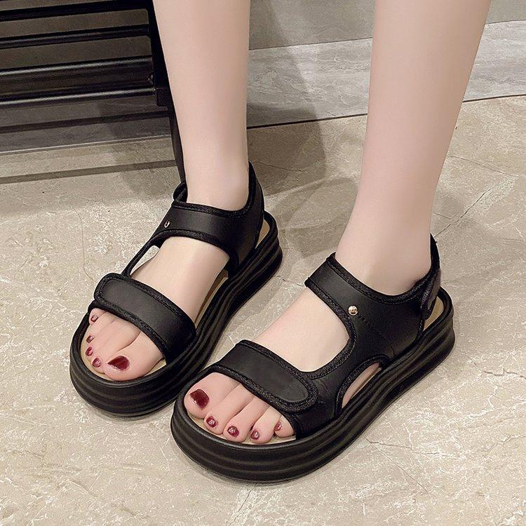 22 spring and summer new platform sandals sports style one-character open-toe sandals tide